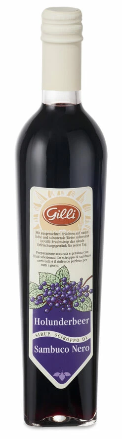 Schwarzer Holunderbeeren Sirup, Aus Südtirol, 500ml - Gilli