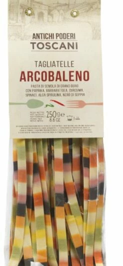 Tagliatelle Arcobaleno, In Regenbogenfarben, 250g - Antichi Poderi Toscani