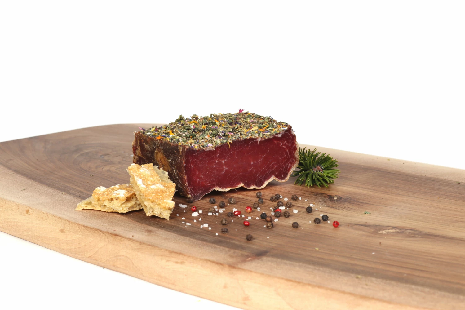 Bergkräuterstückl, Schweineschinken Mit Kräutern, Ca. 350 G - Metzgerei Rinner 2 Bergkräuterstückl, Schweineschinken Mit Kräutern, Ca. 350 G - Metzgerei Rinner – Bild 2