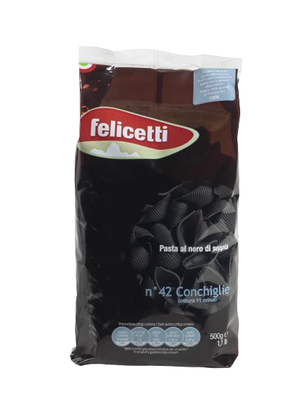 Tintenfisch Muschelnudeln Aus Hartweizengrieß, 500g - Felicetti 1 Tintenfisch Muschelnudeln Aus Hartweizengrieß, 500g - Felicetti