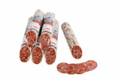 Haussalami Mit Knoblauch, Ca 250g - Metzgerei Mair -Fleisch- & Wurstwaren Verkäufe Knoblauchsalami handwerklich hergestellt geschnitten