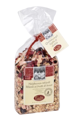 Müsli Mit Waldbeeren - Mit Erdbeeren, Himbeeren & Heidelbeeren, 375g - Fuchs