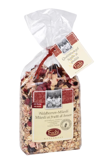 Müsli Mit Waldbeeren - Mit Erdbeeren, Himbeeren & Heidelbeeren, 375g - Fuchs