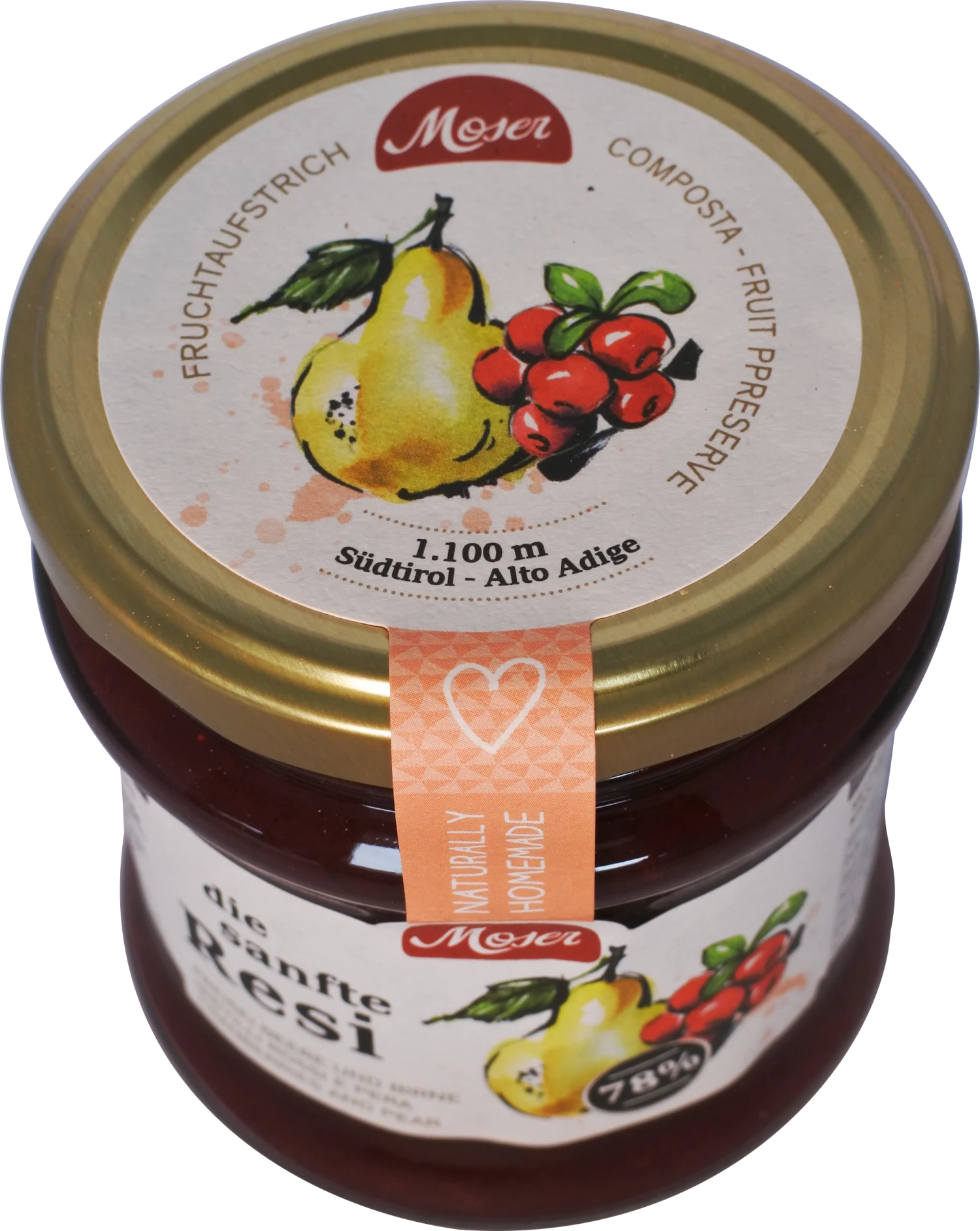 Fruchtaufstrich "die Sanfte Resi"- Birne & Preiselbeere, 340ml - Bäckerei Moser 2 Fruchtaufstrich "die Sanfte Resi"- Birne & Preiselbeere, 340ml - Bäckerei Moser – Bild 2