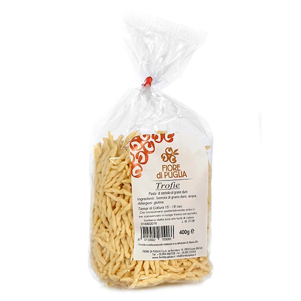 Trofie - Teigwarenspezialität Aus Italien, 400g - Fiore Di Puglia 1 Trofie - Teigwarenspezialität Aus Italien, 400g - Fiore Di Puglia