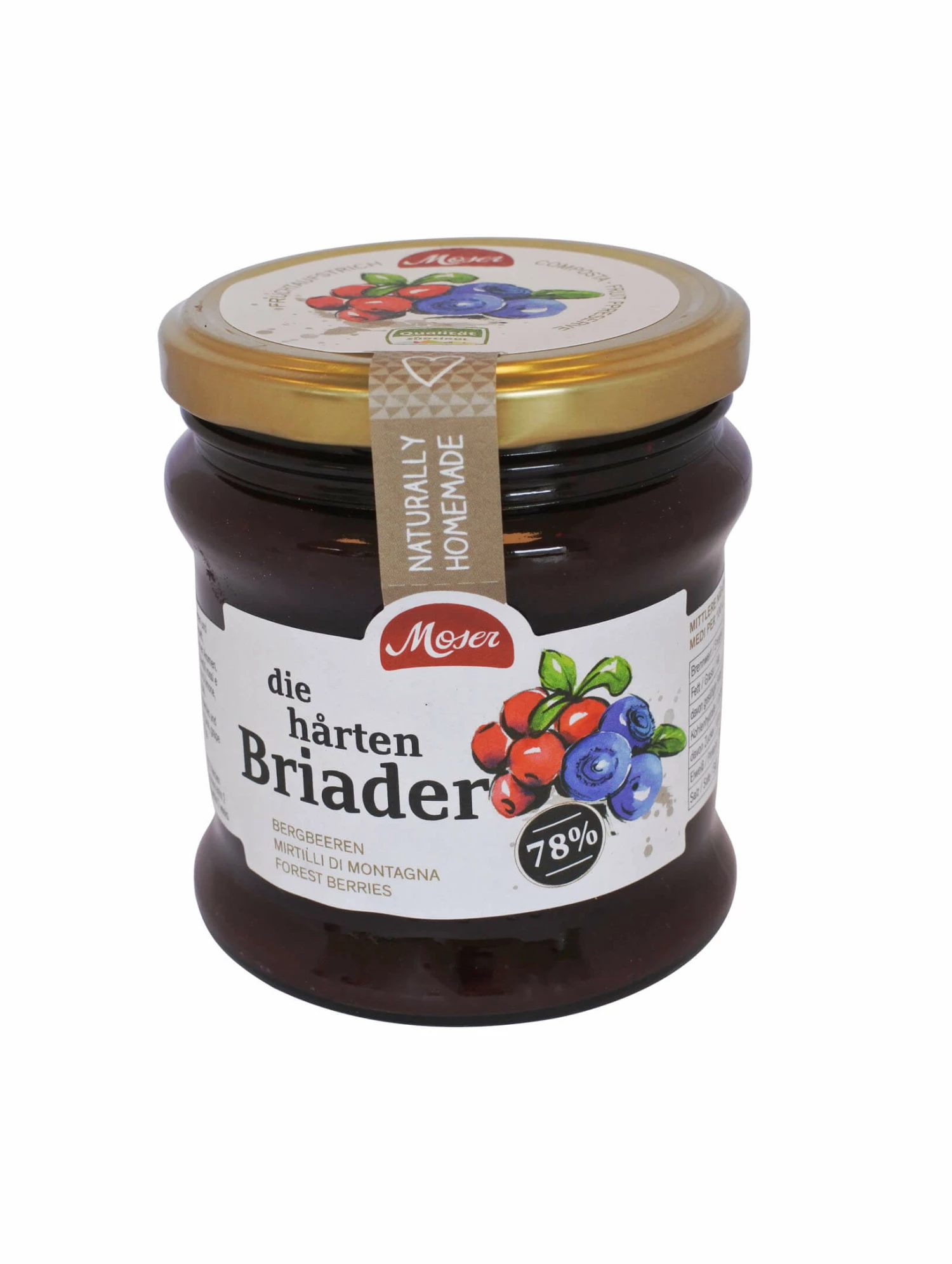 Fruchtaufstrich "die Harten Briader" - Bergbeeren, 340ml - Moser KG Bäckerei 1 Fruchtaufstrich "die Harten Briader" - Bergbeeren, 340ml - Moser KG Bäckerei