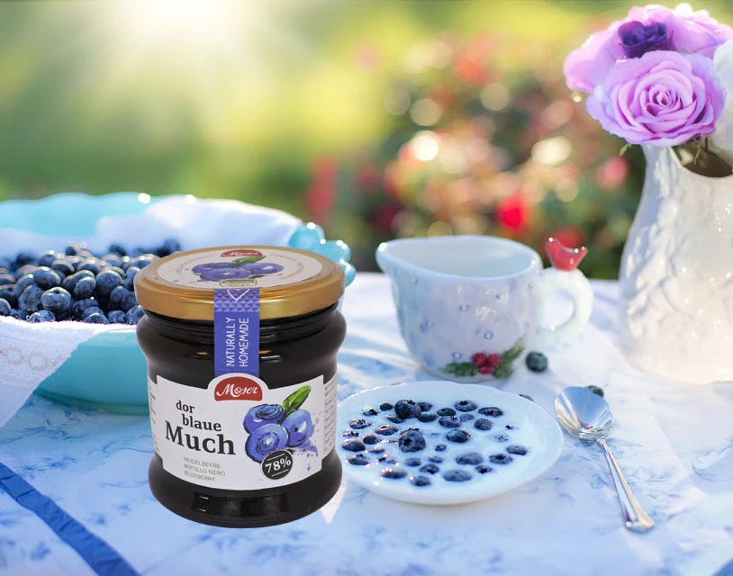 Fruchtaufstrich "dor Blaue Much" - Schwarzbeeren, 340ml - Moser KG Bäckerei 4 Fruchtaufstrich "dor Blaue Much" - Schwarzbeeren, 340ml - Moser KG Bäckerei – Bild 4