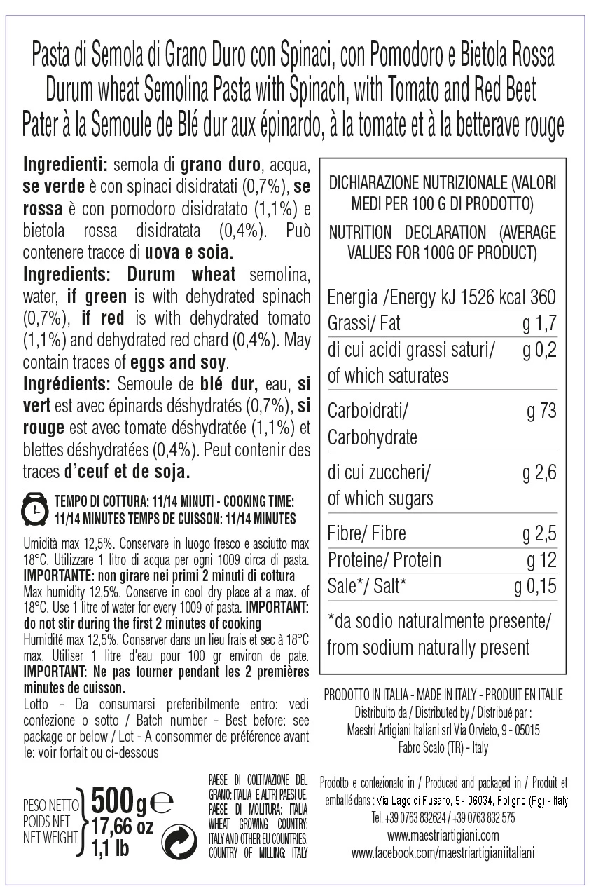 Conchiglioni Tricolore 500 G - Maestri Artigiani Italiani 2 Conchiglioni Tricolore 500 G - Maestri Artigiani Italiani – Bild 2