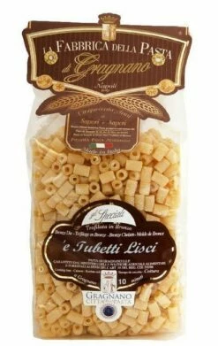 La Fabbrica Della Pasta Di Gragnano Tubetti Lisci IGP - Exzellente, Kleine Nudeln Aus Neapel, 500g